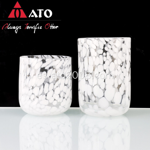 Manchas blancas decoración copa de vaso de copa de vidrio
